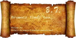 Brumecz Timótea névjegykártya